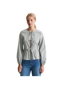 Marc O'Polo Langarmbluse MARC O'POLO DENIM "aus Baumwoll-Dobby", Damen, Gr. XXS, light gr&uuml;n, Obermaterial: 100% Baumwolle, gestreift, k&ouml;rpernah normal, B&uuml;ndchen, Blusen