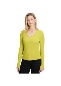 Strickpullover Betty Barclay "Damen mit Rippenstruktur", Damen, Gr. 48, citronelle, Strick, Obermaterial: 43% Viskose, 39% Polyester, 18% Polyamid, gerade normal, V-Ausschnitt, Pullover Strickpullover