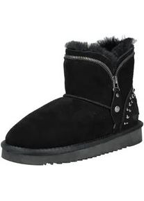 Stiefelette Mustang SHOES "Mustang Shoes Stiefelette Veloursleder", Damen, Gr. 40, schwarz, Veloursleder, Schuhe Stiefelette