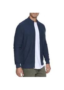 Strickjacke INDICODE "Marland", Herren, Gr. S, blau (navy), Strick, Obermaterial: 100% Baumwolle, unifarben, normal, hoch geschlossener Ausschnitt, Strickjacken Strickjacke
