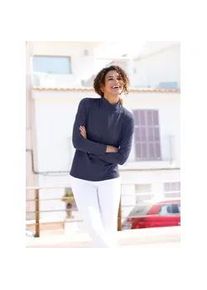 Rollkragenshirt Casual Looks "Rollkragen-Shirt", Damen, Gr. 38, blau (marine), 95% Baumwolle, 5% Elasthan, unifarben, Shirts