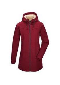 Fleecejacke "GW 37 WMN KNTFLC PRK", Damen, Gr. 40, rot (dunkelrot), Oberseite: 100% Polyester;R&uuml;ckseite: 100% Polyester, G.I.G.A. DX BY KILLTEC, Jacken Fleecejacke, Strickfleeceparka mit Kapuze, Teddyfell, 2-Wege-Rei&szlig;verschluss