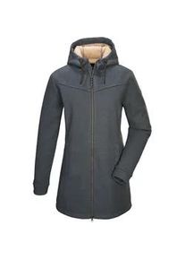 Fleecejacke "GW 37 WMN KNTFLC PRK", Damen, Gr. 38, blau (graublau), Oberseite: 100% Polyester;R&uuml;ckseite: 100% Polyester, G.I.G.A. DX BY KILLTEC, Jacken Fleecejacke, Strickfleeceparka mit Kapuze, Teddyfell, 2-Wege-Rei&szlig;verschluss