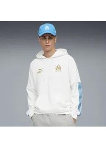 Hoodie Puma "Olympique de Marseille KING Hoodie Herren", Herren, Gr. S, wei&szlig; (wei&szlig; gold), Obermaterial: 68% Baumwolle, 32% Polyester; Rippe: 97% Baumwolle, 3% Elasthan; Besatz: 100% Polyester, normal, Sweatshirts Hoodie