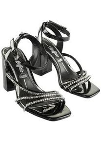 High-Heel-Pumps Buffalo "Buffalo Charlotte Ice Vegan Patent", Damen, Gr. 37, schwarz, silber, Polyurethan, unifarben, Schuhe