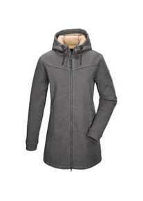Fleecejacke "GW 37 WMN KNTFLC PRK", Damen, Gr. 40, grau (anthrazit), Oberseite: 100% Polyester;R&uuml;ckseite: 100% Polyester, G.I.G.A. DX BY KILLTEC, Jacken Fleecejacke, Strickfleeceparka mit Kapuze, Teddyfell, 2-Wege-Rei&szlig;verschluss