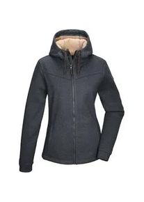Fleecejacke "GW 38 WMN KNTFLC JCKT", Damen, Gr. 44, blau (navy), Oberseite: 100% Polyester;R&uuml;ckseite: 100% Polyester, G.I.G.A. DX BY KILLTEC, Jacken Fleecejacke, Strickfleecejacke mit Teddyfutter, verstellbarer Kapuze, Kinnschutz