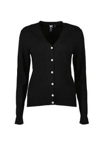 Strickjacke Blue Seven "Blue Seven Strickjacke", Damen, Gr. 42, schwarz (9990, schwarz), 80% Viskose, 20% Polyamid, Basic, regular fit, V-Ausschnitt, Strickjacken Strickjacke