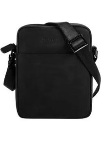 Umh&auml;ngetasche Bugatti "LUCA", Gr. B/H/T: 16cm x 21cm x 5cm onesize, schwarz, Leder, unifarben, Taschen Umh&auml;ngetasche, echt Leder