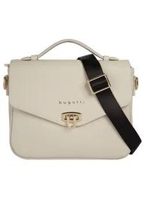Henkeltasche Bugatti "ELLA SAFFIANO", Damen, Gr. B/H/T: 25cm x 20cm x 11cm onesize, beige, Polyurethan (PU), Taschen