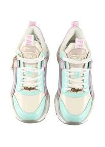 Trainingsschuh Buffalo "Buffalo BINARY GLAM", Damen, Gr. 38, grau, aqua, pink, Polyurethan, Schuhe