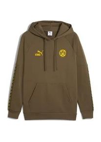 Hoodie Puma "Borussia Dortmund KING Hoodie Herren", Herren, Gr. S, gelb (haute coffee gelb sizzle braun), Obermaterial: 68% Baumwolle, 32% Polyester; Rippe: 97% Baumwolle, 3% Elasthan; Besatz: 100% Polyester, normal, Sweatshirts Hoodie