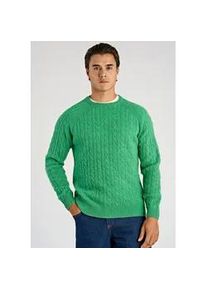 Strickpullover LINDBERGH "Strickpullover Relaxed Fit", Herren, Gr. L, bright gr&uuml;n mel, Obermaterial: 80% Wolle, 20% Nylon, Rundhals, Pullover Strickpullover