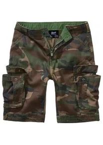 Stoffhose BRANDIT "Brandit Herren Kids Urban Legend Shorts", M&auml;dchen, Gr. 170/176, Normalgr&ouml;&szlig;en, woodland, 65% Polyester, 35% Baumwolle, normal, Hosen Stoffhose