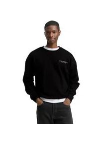 Sweatshirt Tom Tailor DENIM, Herren, Gr. XL, schwarz, Sweatware, Obermaterial: 70% Baumwolle, 30% Polyester, bedruckt, relaxed fit normal, Rundhals, B&uuml;ndchen, Sweatshirts Sweatshirt, mit Schriftz&uuml;gen