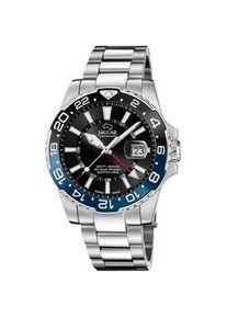 Quarzuhr Jaguar "Executive Ceramic GMT", silber (silberfarben, schwarz, blau), Armbanduhren, Herren, Quarzuhr, Armbanduhr, Herrenuhr, Saphirglas, Swiss Made, bis 20 bar wasserdicht