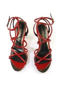 High-Heel-Pumps Buffalo "Buffalo Shine -Vegan Patent", Damen, Gr. 38, rot, gold, Kunstfaser, unifarben, Schuhe