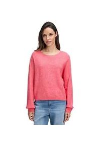 Strickpullover Cartoon "Damen mit Rundhalsausschnitt", Damen, Gr. 44, rot (bright rot melange), Obermaterial: 54% Polyacryl, 32% Polyester, 10% Wolle, 4% Elasthan, oversize normal, Rundhals, Pullover Strickpullover