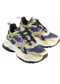 Trainingsschuh Buffalo "Buffalo Triplet HolLow Vegan Nappa/ Mesh", Damen, Gr. 37, lila, bronze, mermaid, Kunstfaser, Schuhe