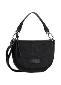 Umh&auml;ngetasche Gabor "Lida", Damen, Gr. B/H/T: 25,5cm x 19cm x 9cm, schwarz, Polyurethan, Taschen Umh&auml;ngetasche, weiches Nubuk-Lederimitat und Formen mit aufwendigen Schulterriemen