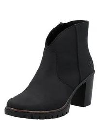 Ankleboots Rieker, Damen, Gr. 42, schwarz, Nubuklederimitat, unifarben, Schuhe Stiefelette Ankleboots, Stiefelette, Plateauboots, Blockabsatz, in eleganter Optik
