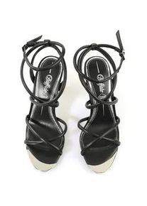 High-Heel-Pumps Buffalo "Buffalo Shine -Vegan Nappa", Damen, Gr. 39, schwarz, silber, Kunstfaser, unifarben, Schuhe