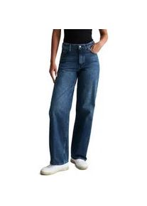 Marc O'Polo Weite Jeans MARC O'POLO DENIM "aus Baumwolle ohne Stretch", Damen, Gr. 32, L&auml;nge 32, dunkelblau, Obermaterial: 100% Baumwolle, unifarben, normal, Jeans