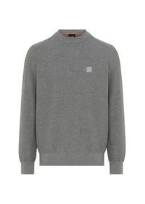 Strickpullover BOSS ORANGE "Anion", Herren, Gr. 3XL, silber041, Strick, Obermaterial: 95% Baumwolle, 5% Kaschmir, regular fit normal, Rundhals, eingesetzt B&uuml;ndchen, Pullover Strickpullover, Rundhalsausschnitt, Regular Fit, BOSS-Label