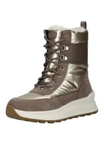 Schn&uuml;rstiefelette Geox "Geox Stiefelette Leder/Textil", Damen, Gr. 39, taupe, Leder, Textil, Schuhe Schn&uuml;rstiefelette