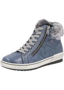 Sneaker Remonte "Remonte Sneaker Leder/Textil", Damen, Gr. 39, blau (blau, grau), Leder, Textil, Schuhe Sneaker