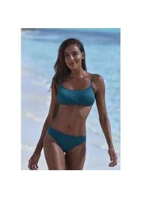 Bustier-Bikini ELBSAND, Damen, Gr. 42, Cup A/B, petrol, Recycling-Polyamid, strukturiert, unifarben, Bikini-Sets, aus trendiger Rippware