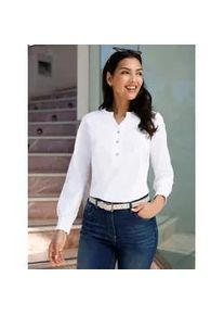 Langarmbluse Classic Basics, Damen, Gr. 54, wei&szlig;, 50% Baumwolle, 50% Polyester, unifarben, Blusen