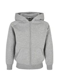 Sweatjacke Urban Classics "Urban Classics Herren Boys Zip Hoody", Jungen, Gr. 110/116, grau, 65% Baumwolle, 35% Polyester, unifarben, Sweatjacken Sweatjacke