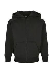 Sweatjacke Urban Classics "Urban Classics Herren Boys Zip Hoody", Jungen, Gr. 122/128, schwarz, 65% Baumwolle, 35% Polyester, unifarben, Sweatjacken Sweatjacke