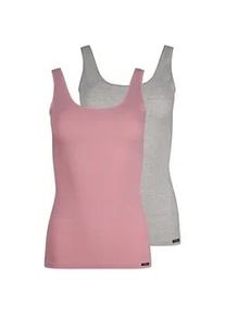 Unterhemd Skiny "Cotton Advantage", Damen, Gr. 40, N-Gr, zephyrmelange selection, Obermaterial: 94% Baumwolle, 6% Elasthan, unifarben, figurbetont, Rundhals, Unterhemden Unterhemd, bequem, weich, basic, eng, Baumwollmix