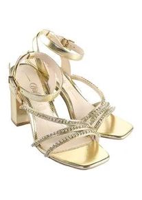 High-Heel-Pumps Buffalo "Buffalo Charlotte Ice Vegan Nappa", Damen, Gr. 40, gold, Polyurethan, unifarben, Schuhe
