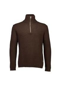 Troyer LINDBERGH "Troyer Relaxed Fit", Herren, Gr. XL, dk braun mel, Obermaterial: 80% Wolle, 20% Nylon, Rundhals, Pullover Troyer