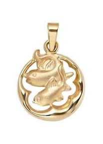 Sternzeichenanh&auml;nger Jobo "Anh&auml;nger Sternzeichen", gelbgold 375, Schmuckanh&auml;nger, Damen, Fische, Gelbgold 375, 375 Gold rund 14 mm