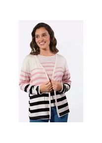 T-Shirt Casual Looks "Shirt-Twinset", Damen, Gr. 36, ecru, ros&eacute;, geringelt, 95% Viskose, 5% Elasthan, gemustert, gestreift, mehrfarbig, Rundhals, Shirts T-Shirt