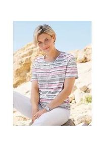 Kurzarmshirt Casual Looks "Ringelshirt", Damen, Gr. 54, ros&eacute;, ecru, geringelt, 100% Baumwolle, gemustert, mehrfarbig, Shirts