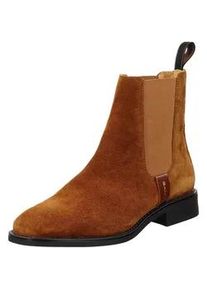 Stiefelette Gant "Gant Stiefelette Veloursleder/Textil", Damen, Gr. 39, braun (cognac), Textil, Veloursleder, Schuhe Stiefelette
