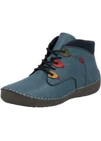 Schn&uuml;rboots Rieker, Damen, Gr. 39, royalblau, dunkelblau, Lederimitat, Textil, kontrastfarbene Details, Basic, Schuhe Schn&uuml;rboots, Stiefelette, Casualboots, High Top Sneaker mit Innenrei&szlig;verschluss