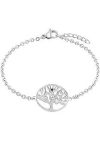 Armband Amor "Lebensbaum-Motiv", edelstahlfarben, Armb&auml;nder, Damen, 19cm, Edelstahl, Armband