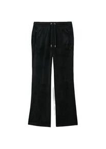 Sweathose Juicy Couture "TINA OUTLINE TRACKPANT WITH DIAMANTE BR Damen", Damen, Gr. M, EURO-Gr&ouml;&szlig;en, schwarz, Samt, 95% Polyester, 5% Elasthan, slim fit, Hosen Sweathose, Trainingshose Damen, Sweathose, Velour, Jogginghose mit Glitzer, Sale
