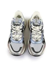 Trainingsschuh Buffalo "Buffalo Triplet Hollow - Vegan Nappa/Mesh", Damen, Gr. 38, blau, silber, unifarben, Schuhe