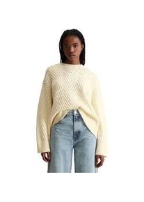 Marc O'Polo Strickpullover MARC O'POLO DENIM "aus weichem Schurwolle-Mix", Damen, Gr. L, wei&szlig; blush, Obermaterial: 70% Schurwolle, 30% Polyacryl, unifarben, Rundhals, Pullover Strickpullover