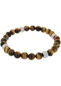 Armband Amor, edelstahlfarben, braun, braun, Armb&auml;nder, Herren, 19cm, Edelstahl, Armband, mit Tigerauge