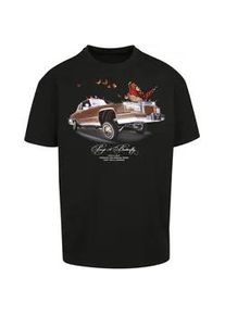 T-Shirt "Upscale by Mister Tee Unisex Pimp a Butterfly Oversize Tee", Damen, Gr. XS, schwarz, 100% Baumwolle, UPSCALE BY MISTER TEE, unifarben, oversize, ohne Ausschnitt, Shirts T-Shirt
