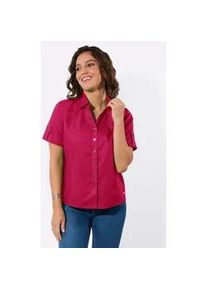 Kurzarmbluse Casual Looks, Damen, Gr. 44, pink, 70% Baumwolle, 30% Leinen, unifarben, Blusen