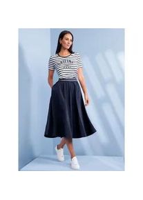 T-Shirt Heine "T-Shirt", Damen, Gr. 34, wei&szlig;, marine, geringelt, 95% Viskose, 5% Elasthan, gemustert, gestreift, Rundhals, Shirts T-Shirt